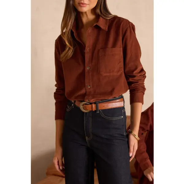 Chemise en velours côtelé unisexe en 100% coton INTREPIDE - Maison 123 Corbeil