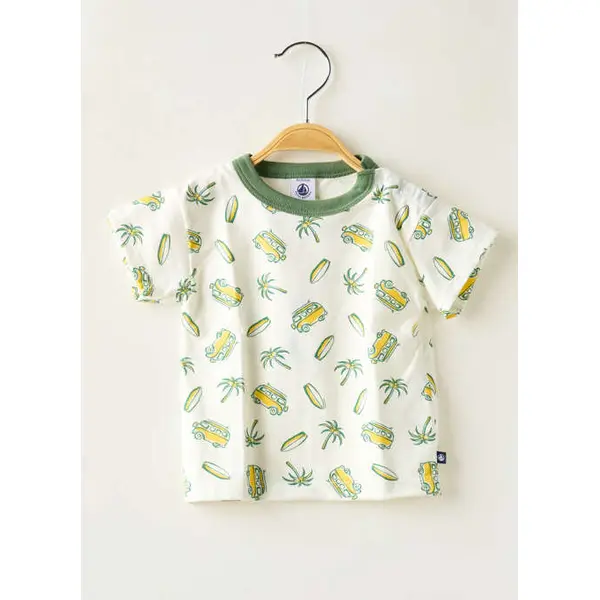 T-shirt Petit Bateau Vert Manches Courtes