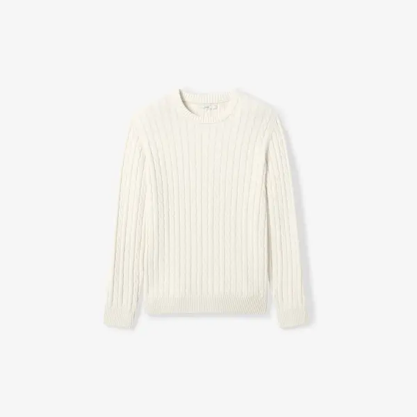 Pull col rond coton laine torsadé