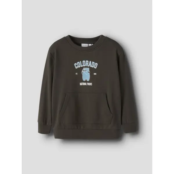 Sweat col rond marron bébé garçon Name It NMMVODER – Confort & look décontracté