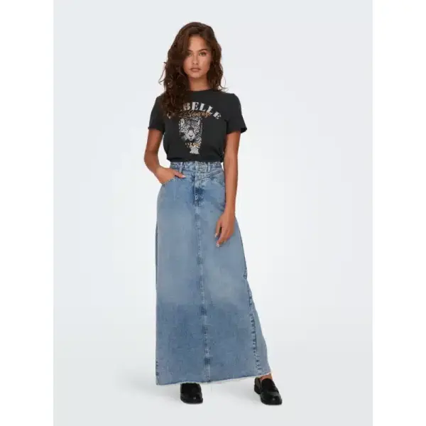 Tee-shirt noir imprimé Rebelle femme ONLY – Coton bio et style affirmé