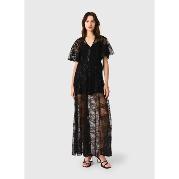 Robe longue en dentelle - Maje