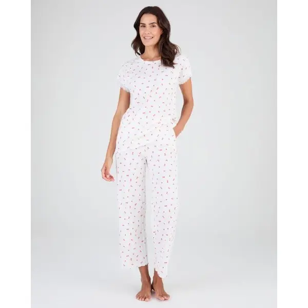 Pyjama 7/8ème en maille pointelle