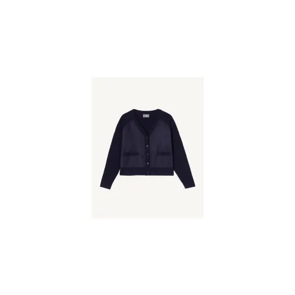 Gilet oversized effet daim - femme - marine - Bompard