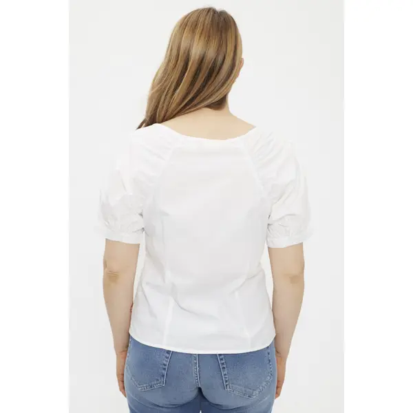 Blouse blanche Marta manches courtes raglan