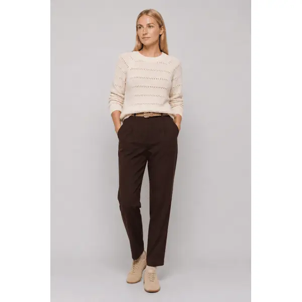 Pull beige maille col rond Tiffosi femme