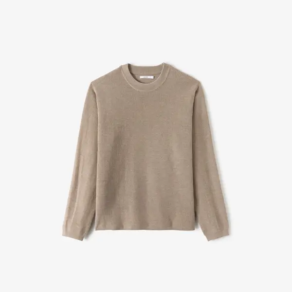 Pull col rond jeux de points fantaisie