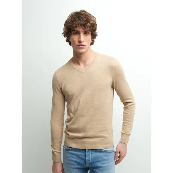 Pull col V en coton