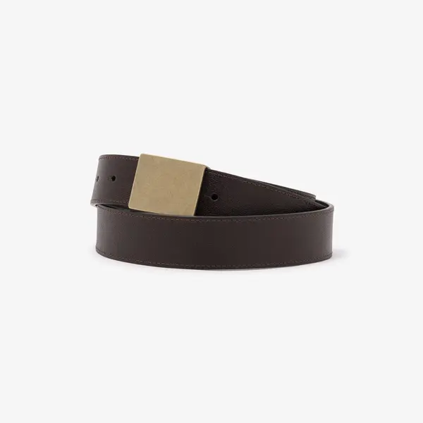 Ceinture cuir plaque dorée