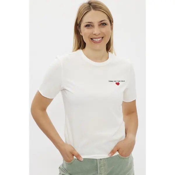T-shirt blanc brodé