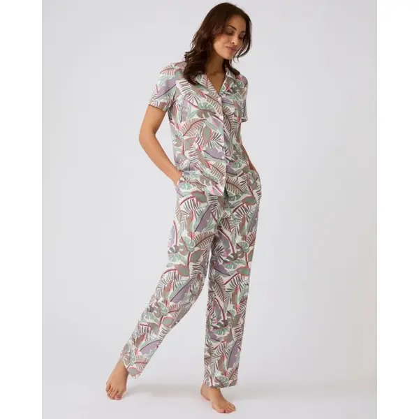 Chemise de pyjama en pur coton peigné