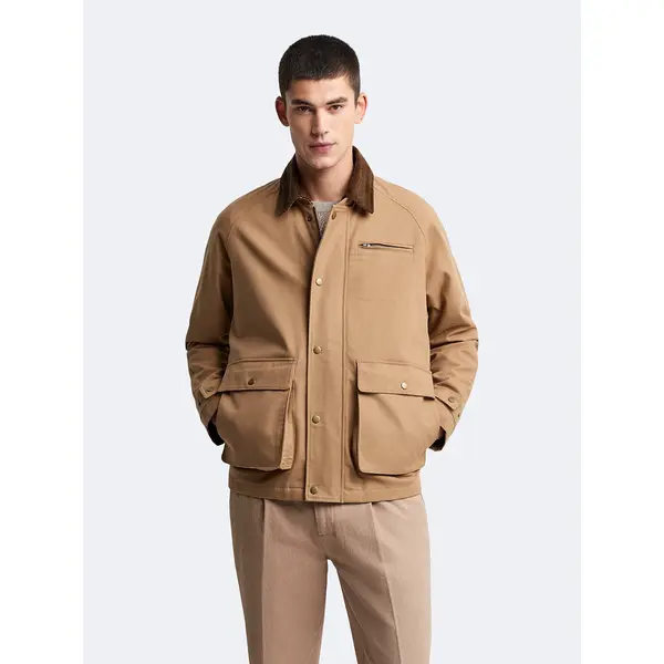 Blouson zippé col velours côtelé