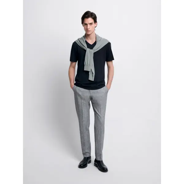 T-shirt col V en coton Supima®