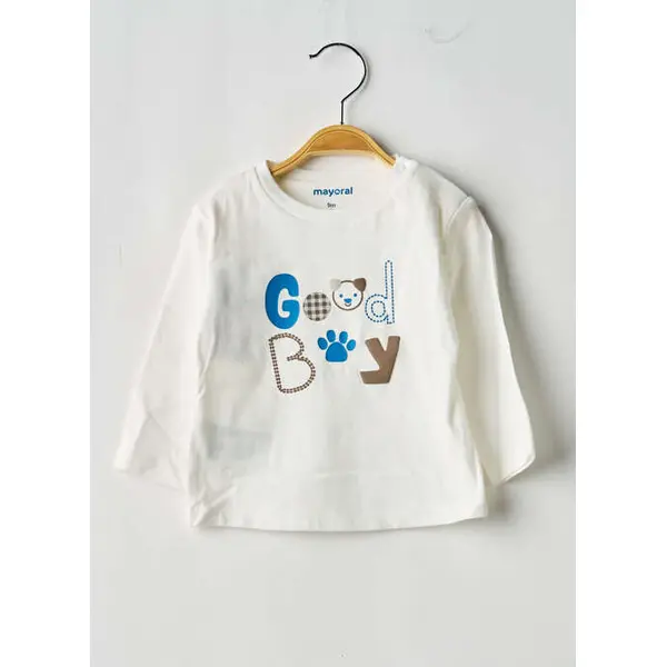 T-shirt Mayoral Blanc Manches Longues