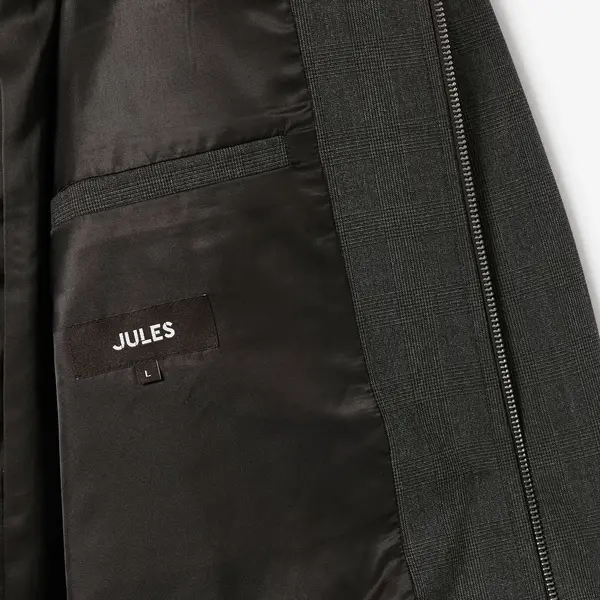 Veste zippée col chemise à carreaux