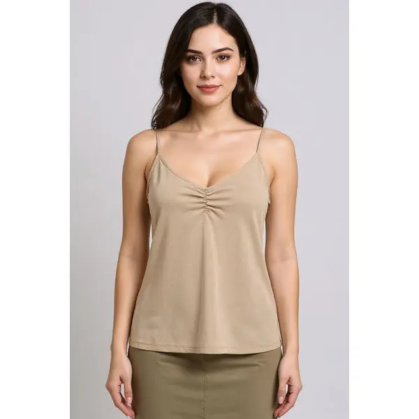Top Hannah à bretelles beige