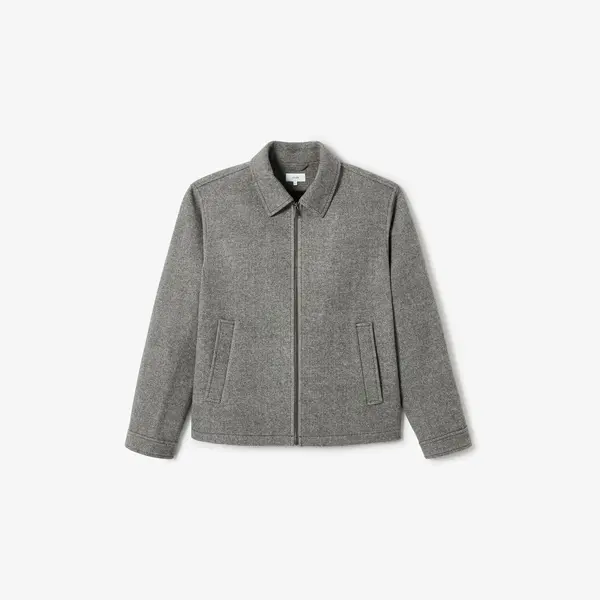 Blouson contenant de la laine col chemise zippé