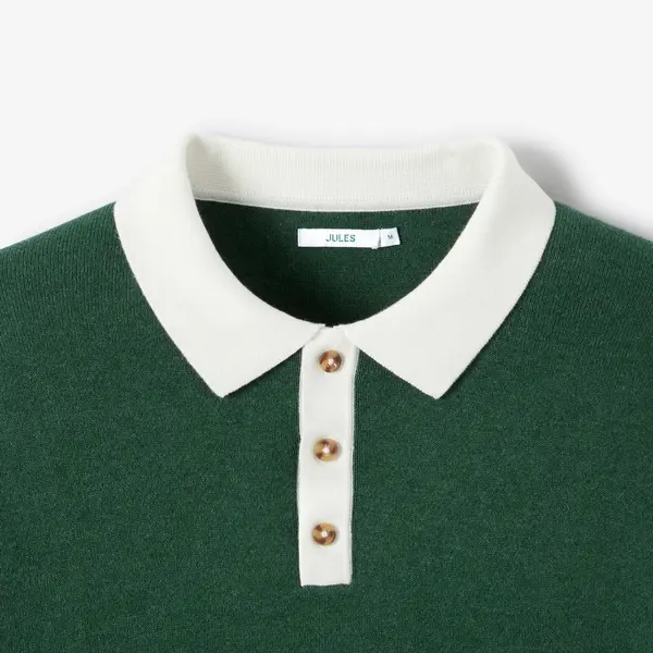 Polo en maille contrasté uni
