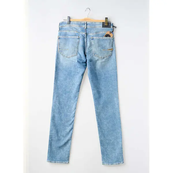 Jeans Coupe Slim Le Temps Des Cerises Bleu Clair Taille Ajustable