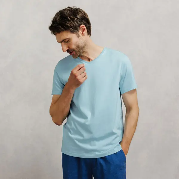 Tee shirt col V en coton