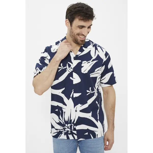 Chemise tropic relax bleu marine