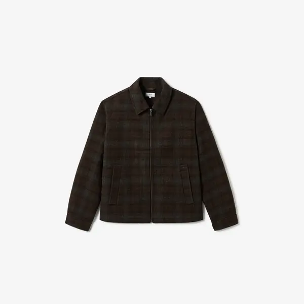 Blouson contenant de la laine col chemise zippé