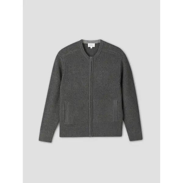 Cardigan col rond zippé en maille perlée