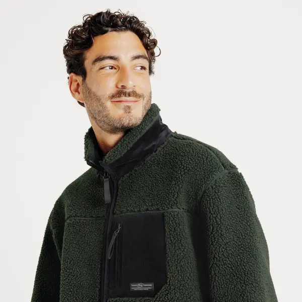 Veste zippée sherpa contrastée