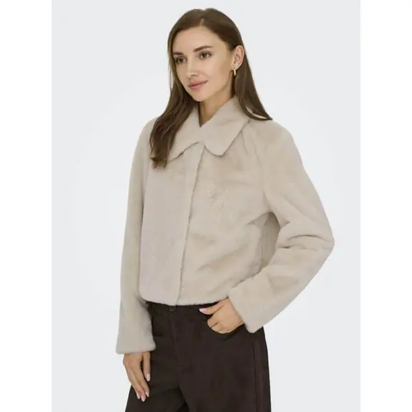 Veste fausse fourrure beige JDY femme – chic, douce et chaude