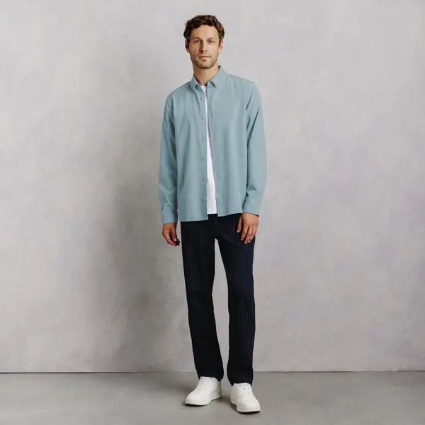 Chemise en velours côtelé unie