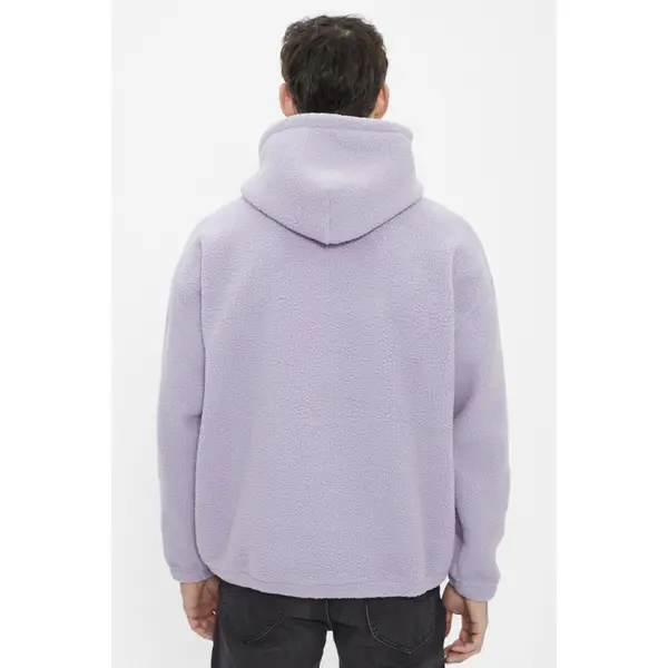 Sweat à capuche en polaire violet