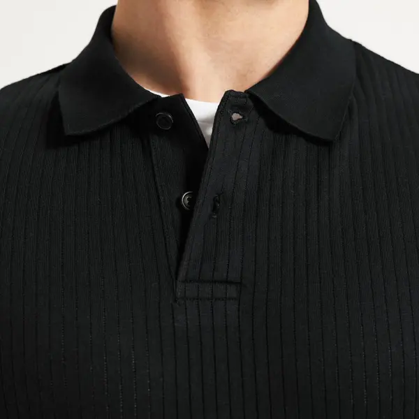 Polo manches courtes texturé