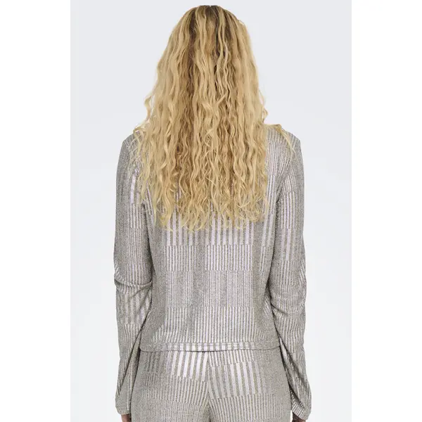 Top pailleté coupe regular argent
