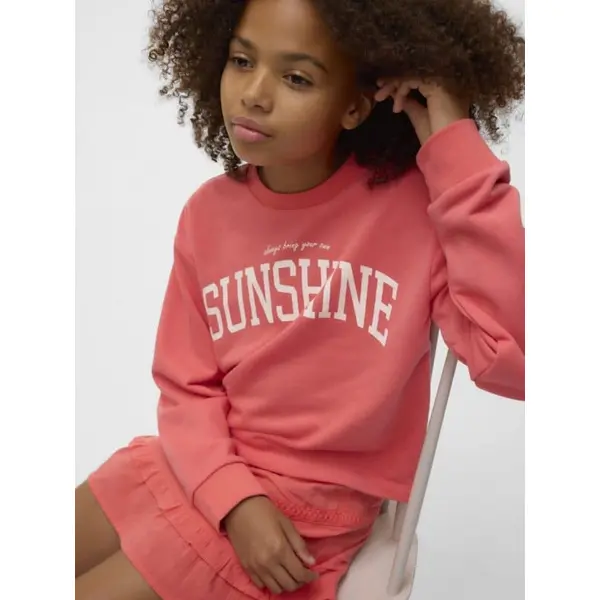 Sweat crop corail imprimé SUNSHINE KIDS fille 9-14 ans – VERO MODA