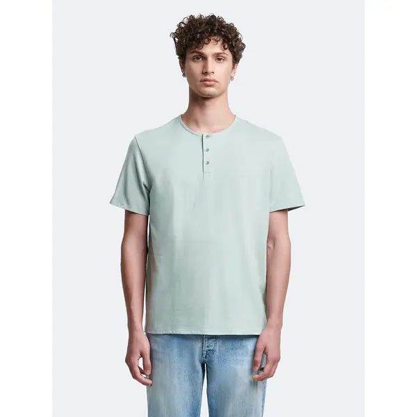 T-shirt col tunisien en coton