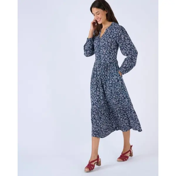 Robe longue pure viscose reliéfée