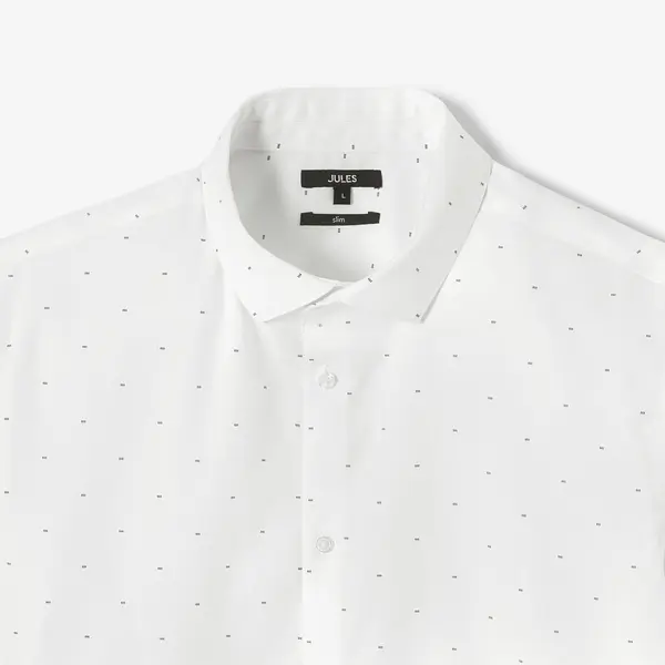 Chemise sans repassage slim en coton imprimée