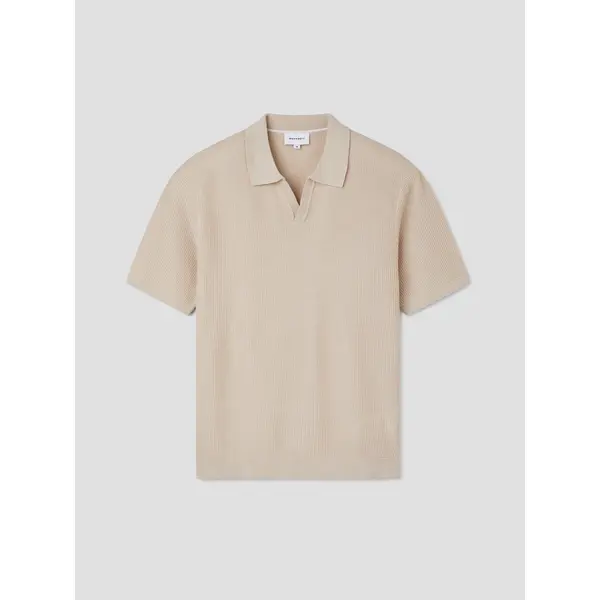 Polo maille col ouvert en coton bio