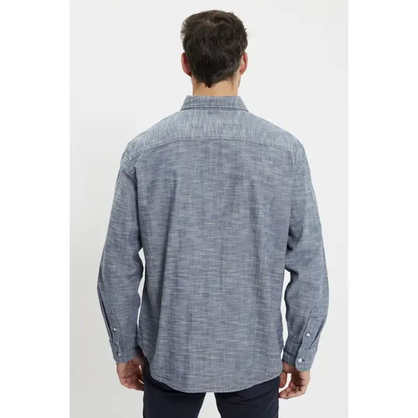 Chemise col boutonnée relaxed bleue