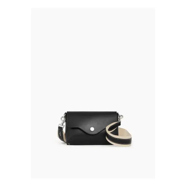 Pochette à rabat avec bandoulière amovible Sans couture en cuir lisse - Le Tanneur