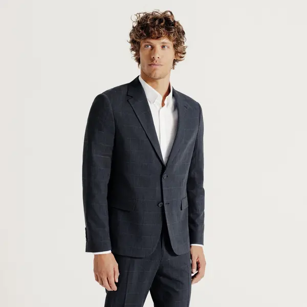 Veste de costume confort à carreaux