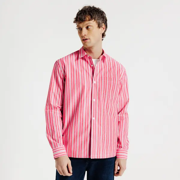 Chemise en coton boxy rayée