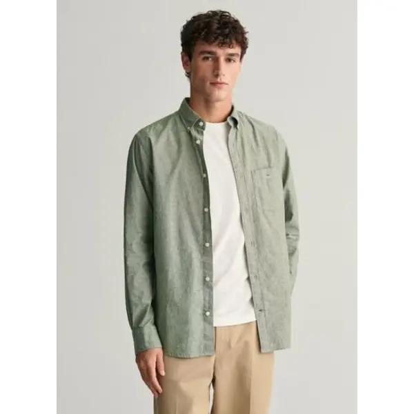 Regular fit cotton linen shirt - Gant Outlet