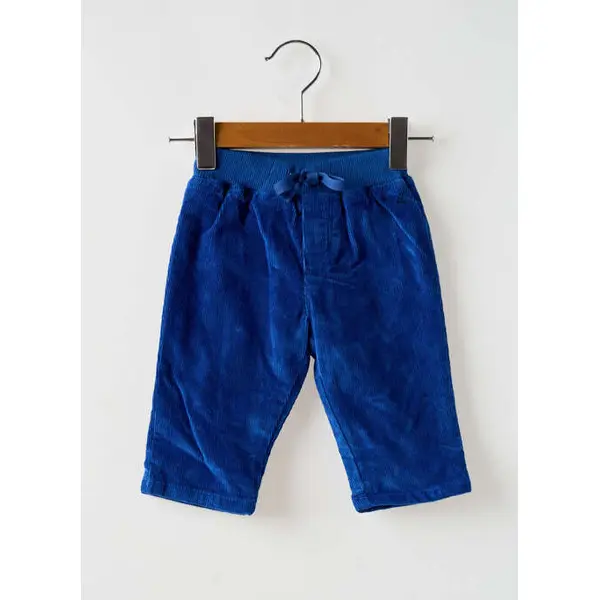 Pantalon Droit Petit Bateau Bleu Taille Élastique