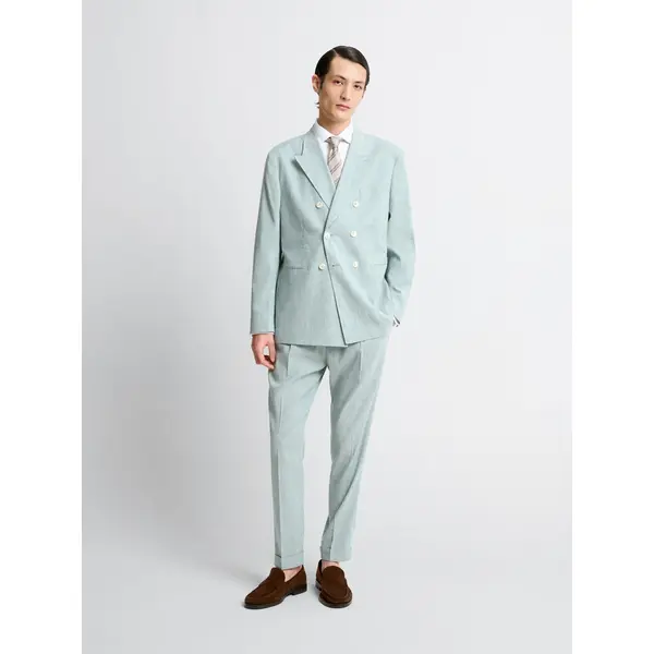 Veste de costume croisée en lin mélangé