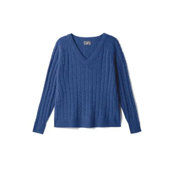 Pull v à torsades - femme - geai - Bompard