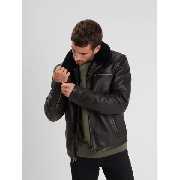 VESTE AVIATEUR CUIR NOIR DAYTONA73 HOMME DU 3XL AU 4XL 102439