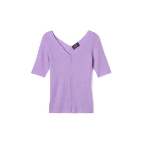 Col v ultrafin manches courtes - femme - lilibeth - Bompard