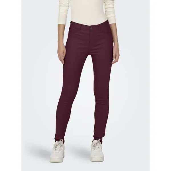 Pantalon similicuir rouge bordeaux JDY NEW THUNDER – Automne-Hiver 2025