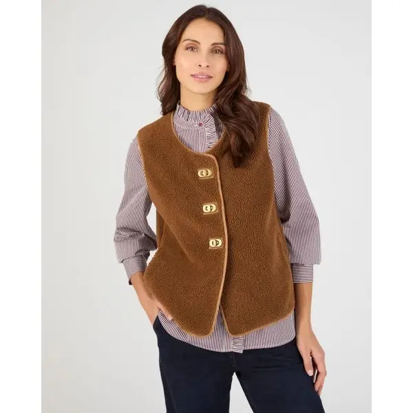 Veste sans manches maille polaire moutonnée